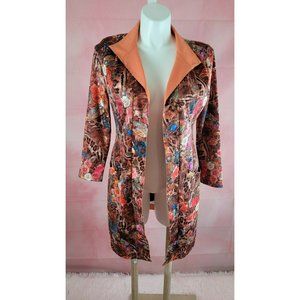 ROSSI ROMA FANCY Multicolor  COAT JACKET design Large NWT  Made in Italy Jewelry